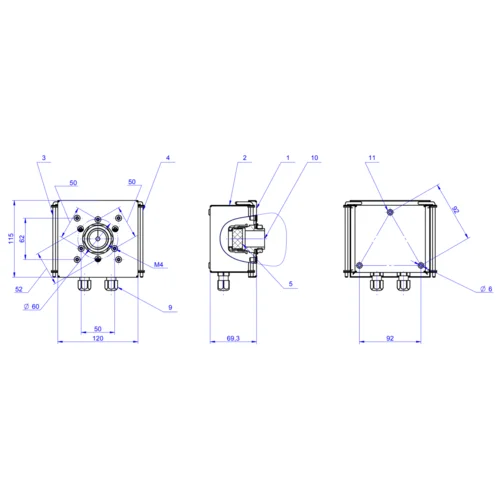 Монтажная коробка для VF камер OMNY, монтаж на стену или на кронштейн